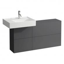 Laufen H4082910336421 - Sideboard ONLY with 1 door and 2 flaps, basin left, matching washbasins 810334, 810335, 810338, 81