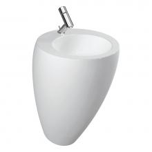 Laufen H811971400104U - Washbasin with integrated pedestal, with wall connection, with concealed overflow, incl. ceramic w