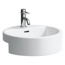 Laufen H8134310001091 - Semi-recessed washbasin, round