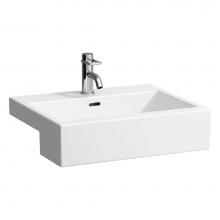 Laufen H8134320001361 - Semi-recessed washbasin, rectangular