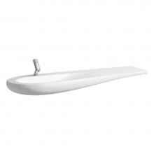 Laufen H814971400104U - Washbasin console, shelf right, with concealed overflow, incl. ceramic waste cover, wall mounted