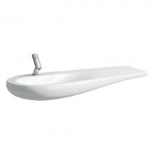 Laufen H814973400104U - Washbasin console, shelf right, with concealed overflow, incl. ceramic waste cover, wall mounted