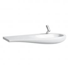 Laufen H814974400104U - Washbasin console, shelf left, with concealed overflow, incl. ceramic waste cover, wall mounted