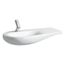 Laufen H814975400109U - Washbasin console, shelf right, with concealed overflow, incl. ceramic waste cover, wall mounted