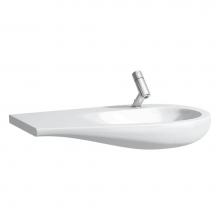 Laufen H814976400109U - Washbasin console, shelf left, with concealed overflow, incl. ceramic waste cover, wall mounted