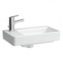 Laufen H815955000104U - Small washbasin, tap bank left, wall mounted