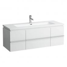 Laufen H816436000136U - Washbasin, usable as single or double tap washbasin, wall mounted