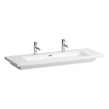Laufen H816436000107U - Washbasin, usable as single or double tap washbasin, wall mounted