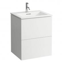 Laufen H860333642104U - Combipack 23 5/8'', washbasin ''slim'' with vanity unit with 2 drawe