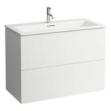 Laufen H860337640104U - Combipack 39 3/8'', washbasin ''slim'' with vanity unit with 2 drawe