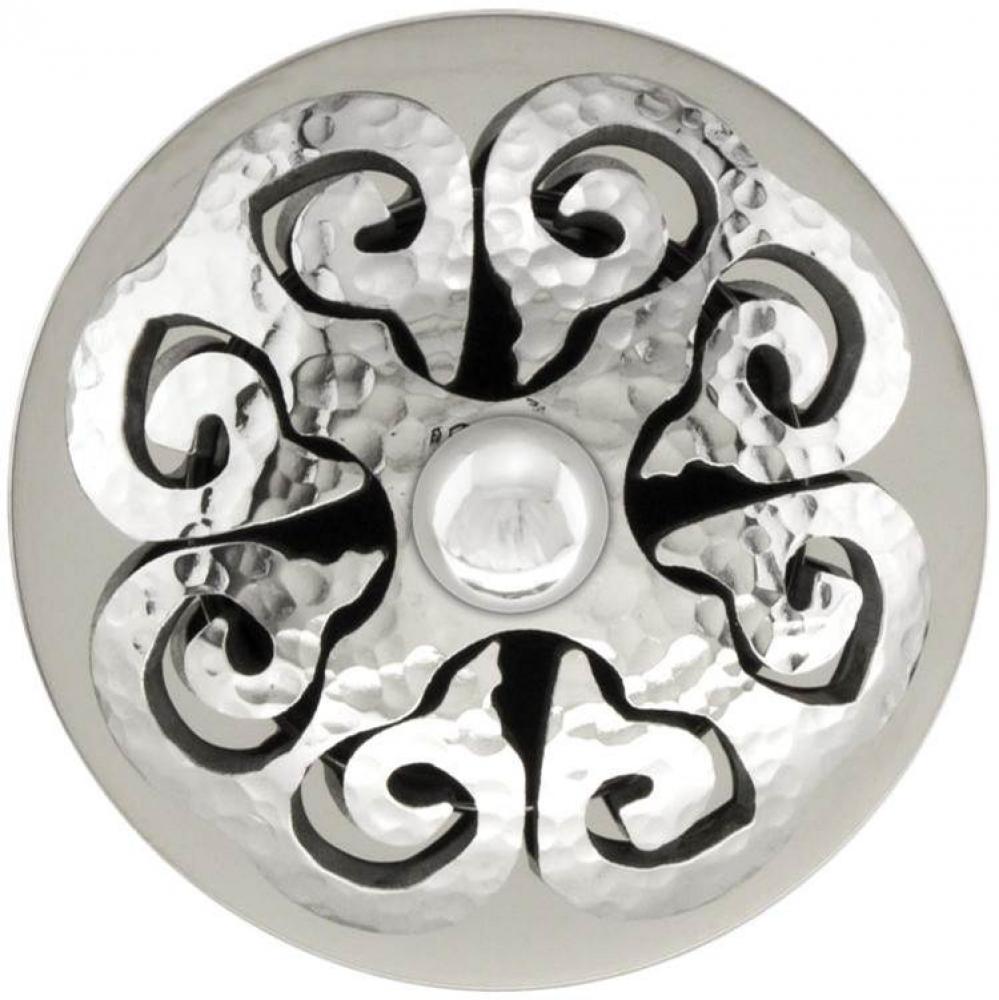Hawaiian Quilt Grid Strainer - Satin Hammered Finish, Sphere Screw, No Overflow