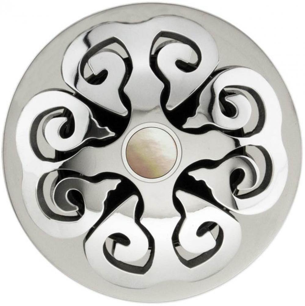 Hawaiian Quilt Grid Strainer - Satin Smooth Finish, Mother of Pearl Screw, No Overflow