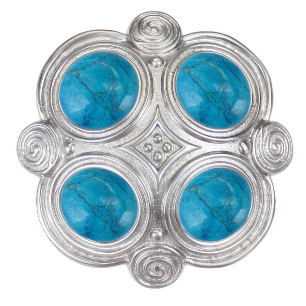 Quad with Turquoise Drain - Pewter