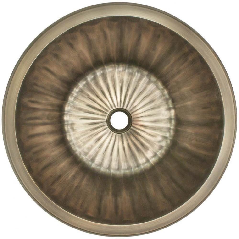 Bronze round flat bottom fluted