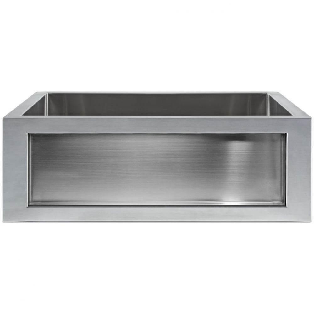Smooth Inset Apron Front Smooth Farm House Kitchen Sink - Undermount  (Price Does Not Include Pane