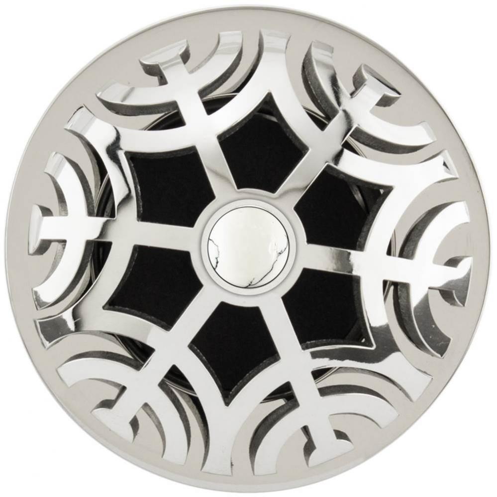 Maze Grid Strainer - Polished Smooth Finish..White Stone Screw, No Overflow