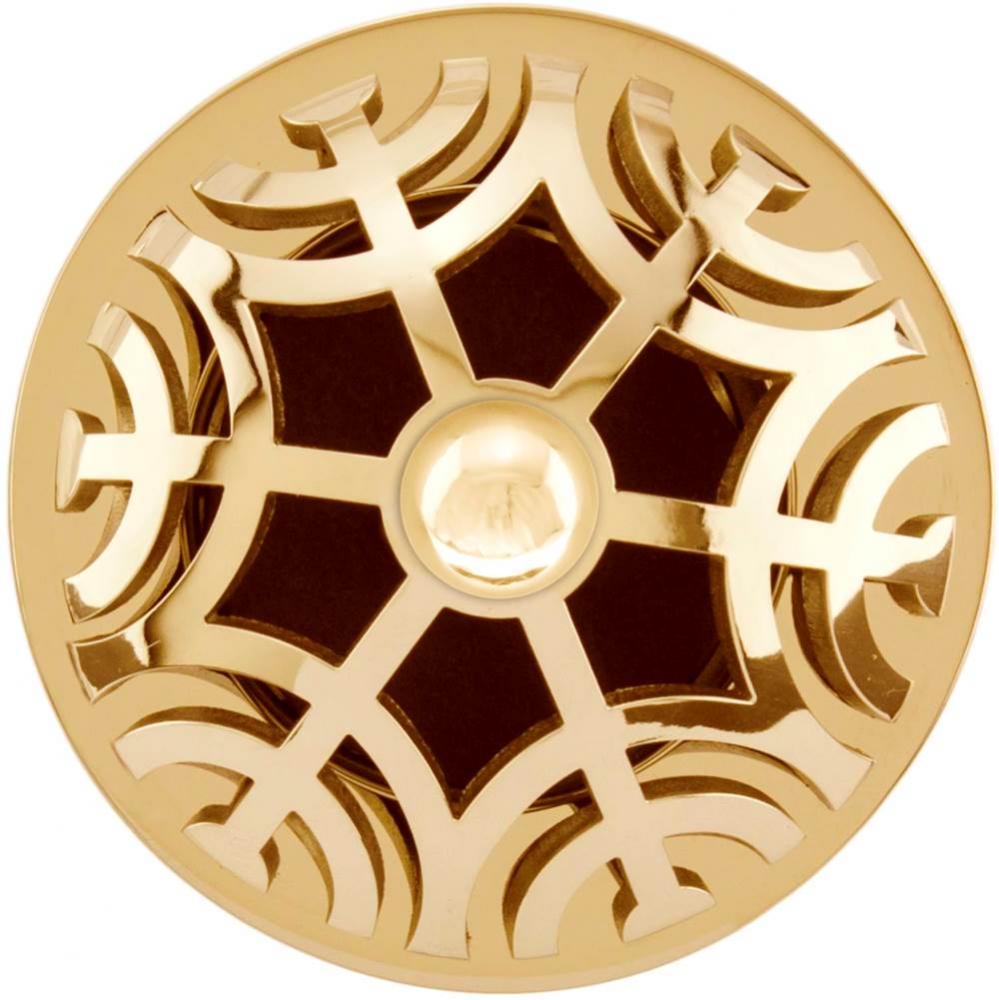 Maze Grid Strainer - Polished Smooth Brass Coated..Sphere Screw, With Overflow