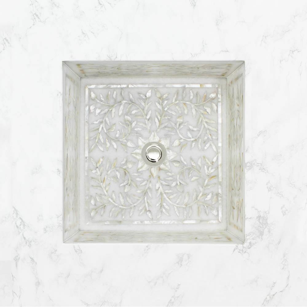 Square Floral Mother of Pearl Inlay - Undermount