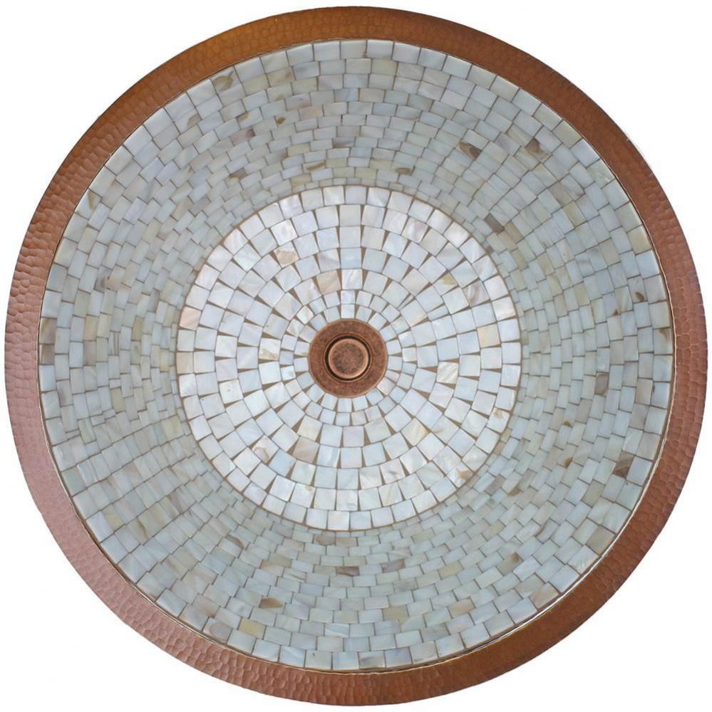 Round Flat Bottom Mosaic Small - Weathered Copper