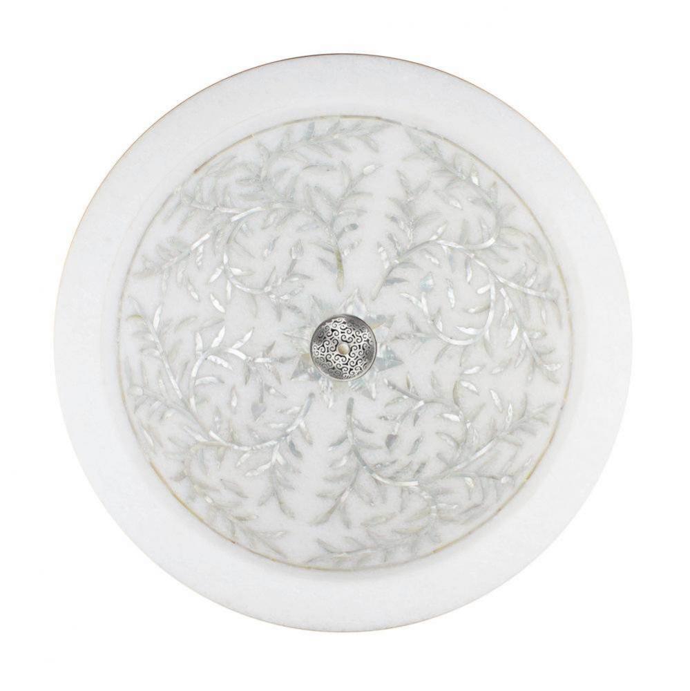 Round Floral Mother of Pearl Inlay - Vessel
