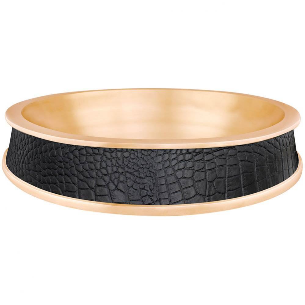 Semi-Recessed Bowl w/ Black Gator Unlacquered Brass - Vessel