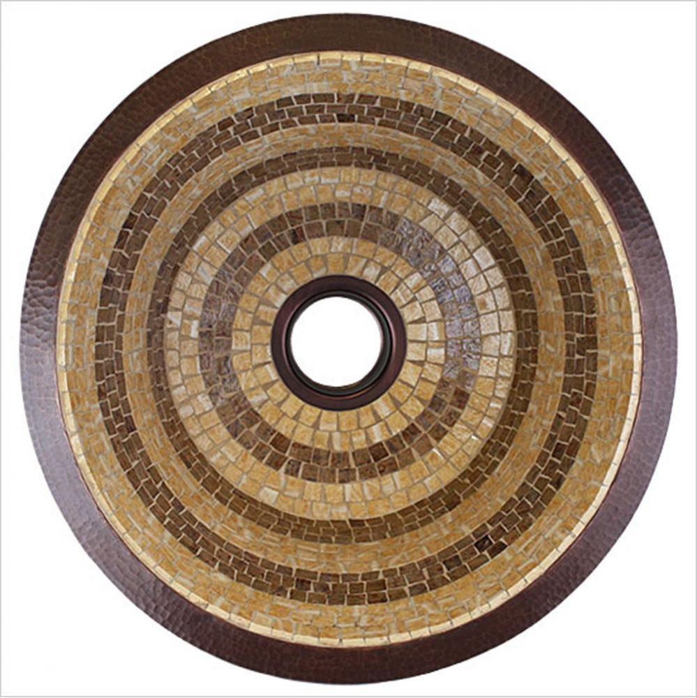 Round Flat Bottom Mosaic Large - Dark Bronze