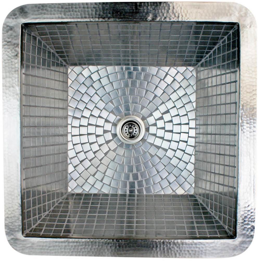 Large Square Undermount w/ Stainless Steel Mosaic Tile Interior
