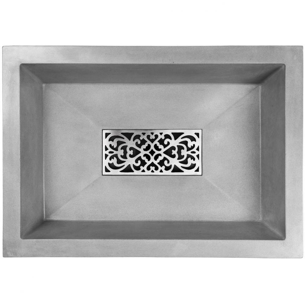 OLIVER: Concrete Rectangle Sink with Grate Recess