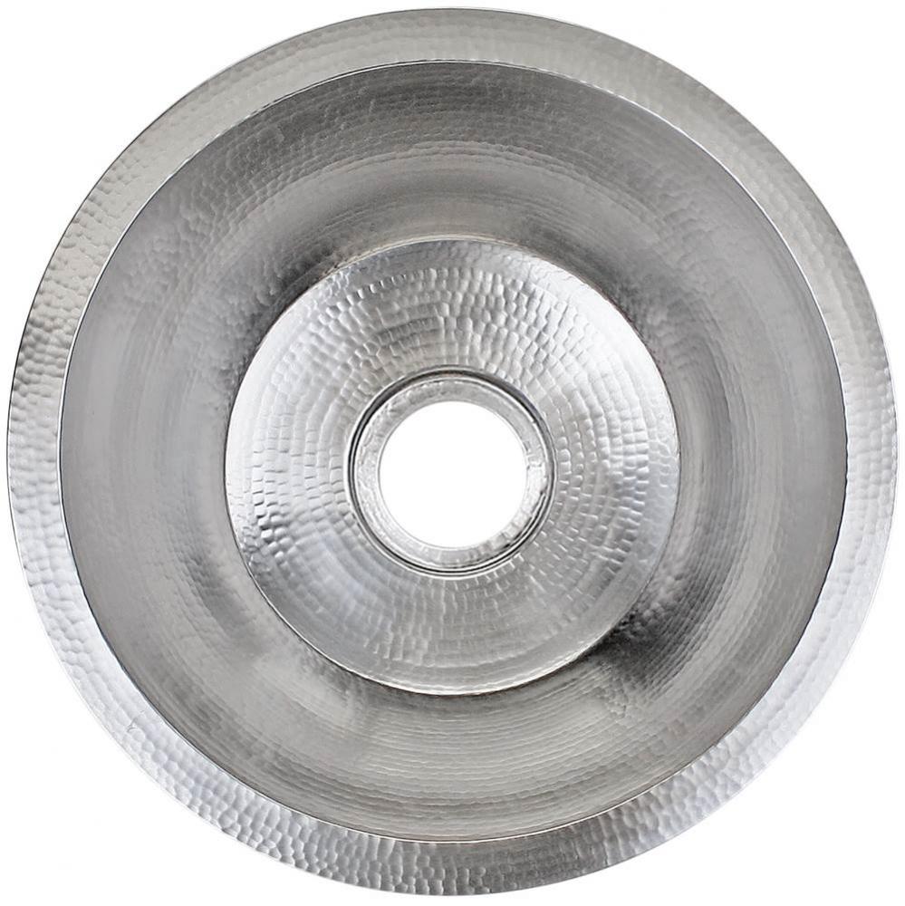 Hammered Large Round Flat Bottom Bar/Utility with 3.5'' drain opening