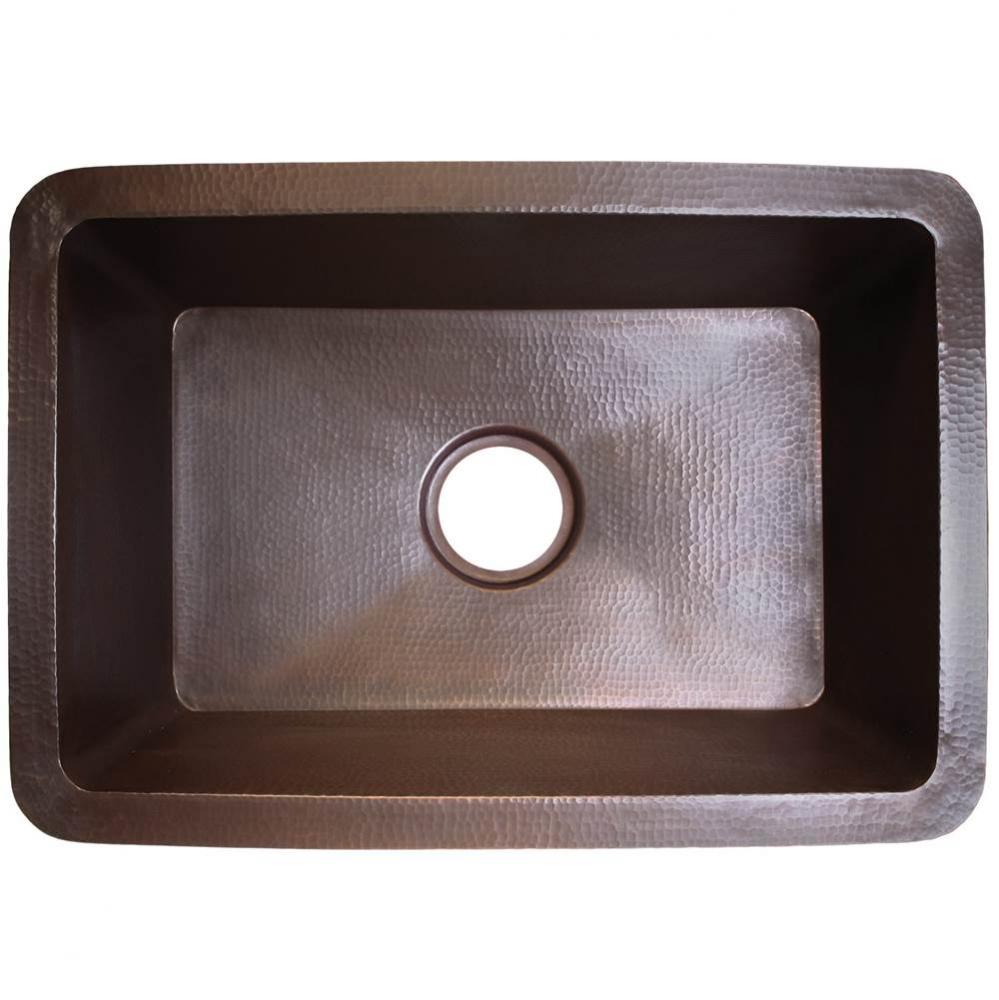 Hammered Rectangular Box Sink with 3.5'' drain opening