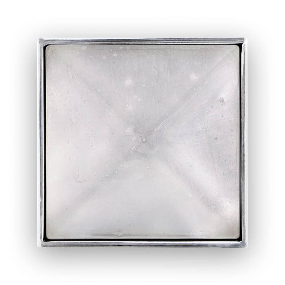 3'' Artisan Glass Prism Vanity Hardware, Small Square with Églomisé Prism