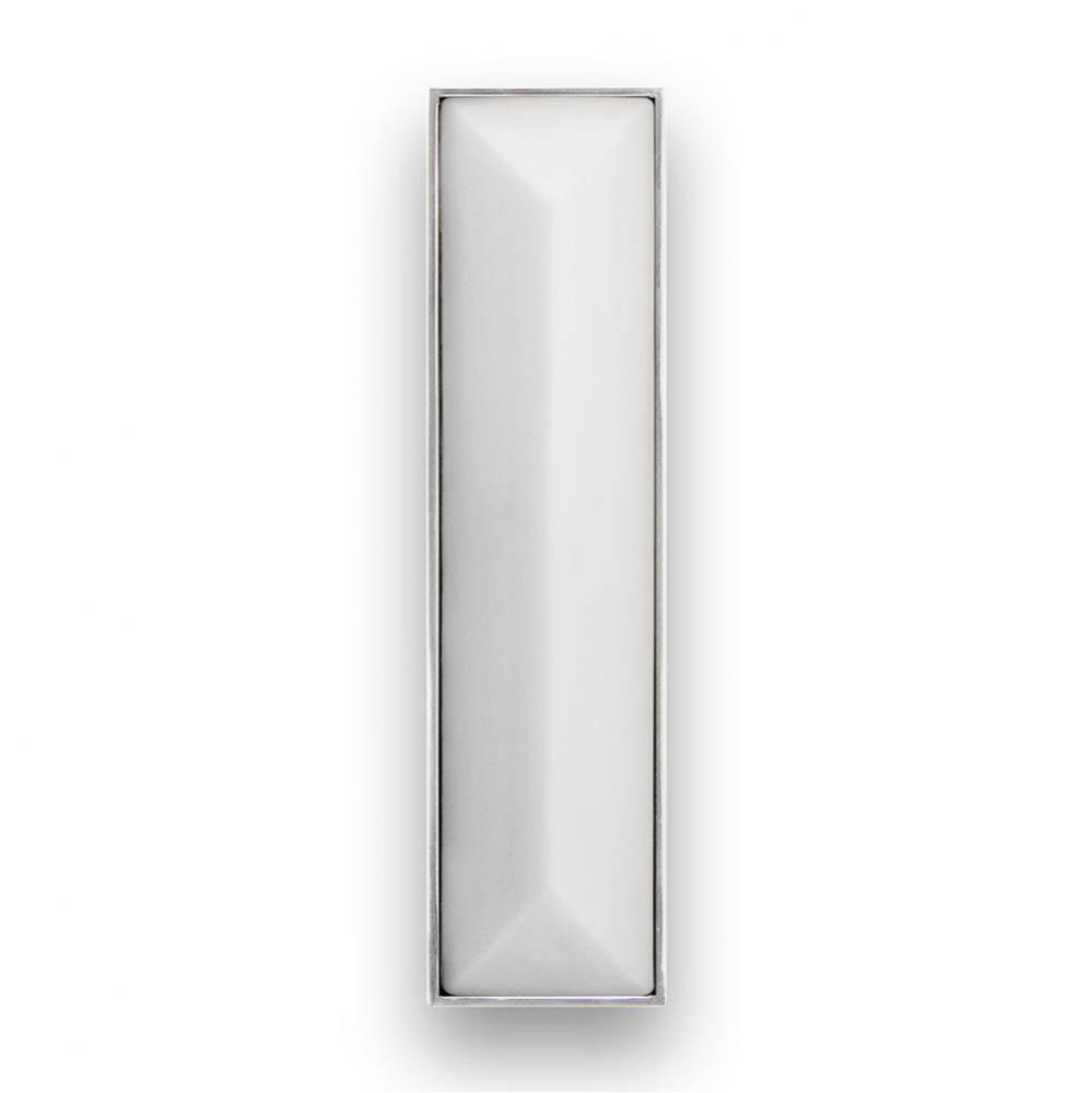 8'' Artisan Glass Prism Vanity Hardware, Small Rectangle with White Prism