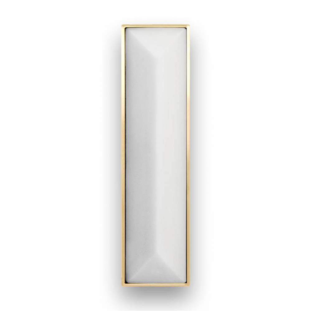 8'' Artisan Glass Prism Vanity Hardware, Small Rectangle with White Prism