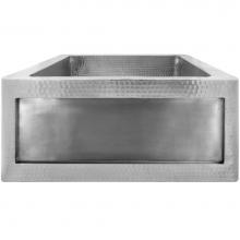 Linkasink C074-1.5 SS - Hammered Inset Apron Front Hammered Bar Sink - (Price Does Not Inlcude Inset Panel)