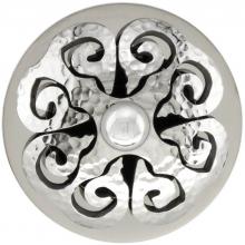 Linkasink D012 PH-SCR01-N - Hawaiian Quilt Grid Strainer - Satin Hammered Finish, Sphere Screw, No Overflow