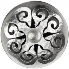 Linkasink D012 SH-SCR01-O - Hawaiian Quilt Grid Strainer - Satin Hammered Finish, Sphere Screw, With Overflow