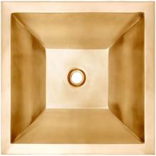 Linkasink BLD114 UB - Coco Square Smooth Builder''s Series - Satin Unlacquered Brass