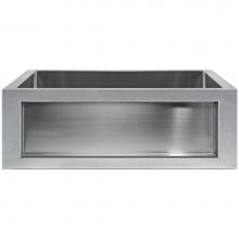 Linkasink C071-30 SS - Smooth Inset Apron Front Smooth Farm House Kitchen Sink - Undermount  (Price Does Not Include Pane