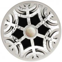 Linkasink D011 PH-SCR02-N - Maze Grid Strainer - Polished Hammered Finish..Mother of Pearl Screw, No Overflow