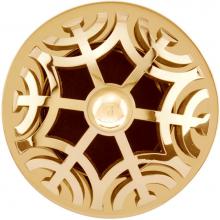Linkasink D011 PSB-SCR01-O - Maze Grid Strainer - Polished Smooth Brass Coated..Sphere Screw, With Overflow
