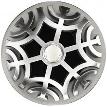 Linkasink D011 SS-SCR03-O - Maze Grid Strainer - Satin Smooth Finish..White Stone Screw, With Overflow