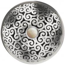 Linkasink D016 SH-SCR02-O - Swirl Grid Strainer - Mother of Pearl Screw, With Overflow