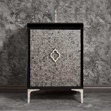 Linkasink VAN24B-006-PN - MOTHER OF PEARL with Arabesque Pull 24'' Wide Vanity, Black, Polished Nickel Hardware, 2