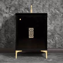 Linkasink VAN24B-012-SB - FRAME with Filigree Grate 24'' Wide Vanity, Black, Satin Brass Hardware, 24''