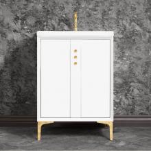 Linkasink VAN36W-009-PN - TUXEDO with Buttons 36'' Wide Vanity, White, Polished Nickel Hardware, 36'' x