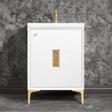 Linkasink VAN36W-013-PN - FRAME with Louver Grate 36'' Wide Vanity, White, Polished Nickel Hardware, 36'&apos