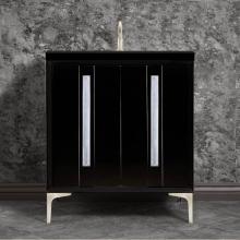 Linkasink VAN30B-021SN-06 - TUXEDO with 18'' Artisan Glass Prism Hardware 30'' Wide Vanity, Black, Satin N