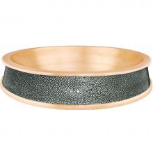 Linkasink MP01 UB - Semi-Recessed Bowl w/ Gray Shagreen Unlacquered Brass - Vessel