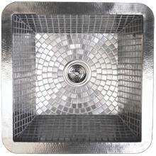 Linkasink V051 UM - Undermount Small Square Sink w/ Stainless Steel Mosaic Interior