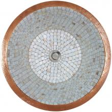 Linkasink V001UM - Unfinished Copper Rim with Tile Pattern and Color Options